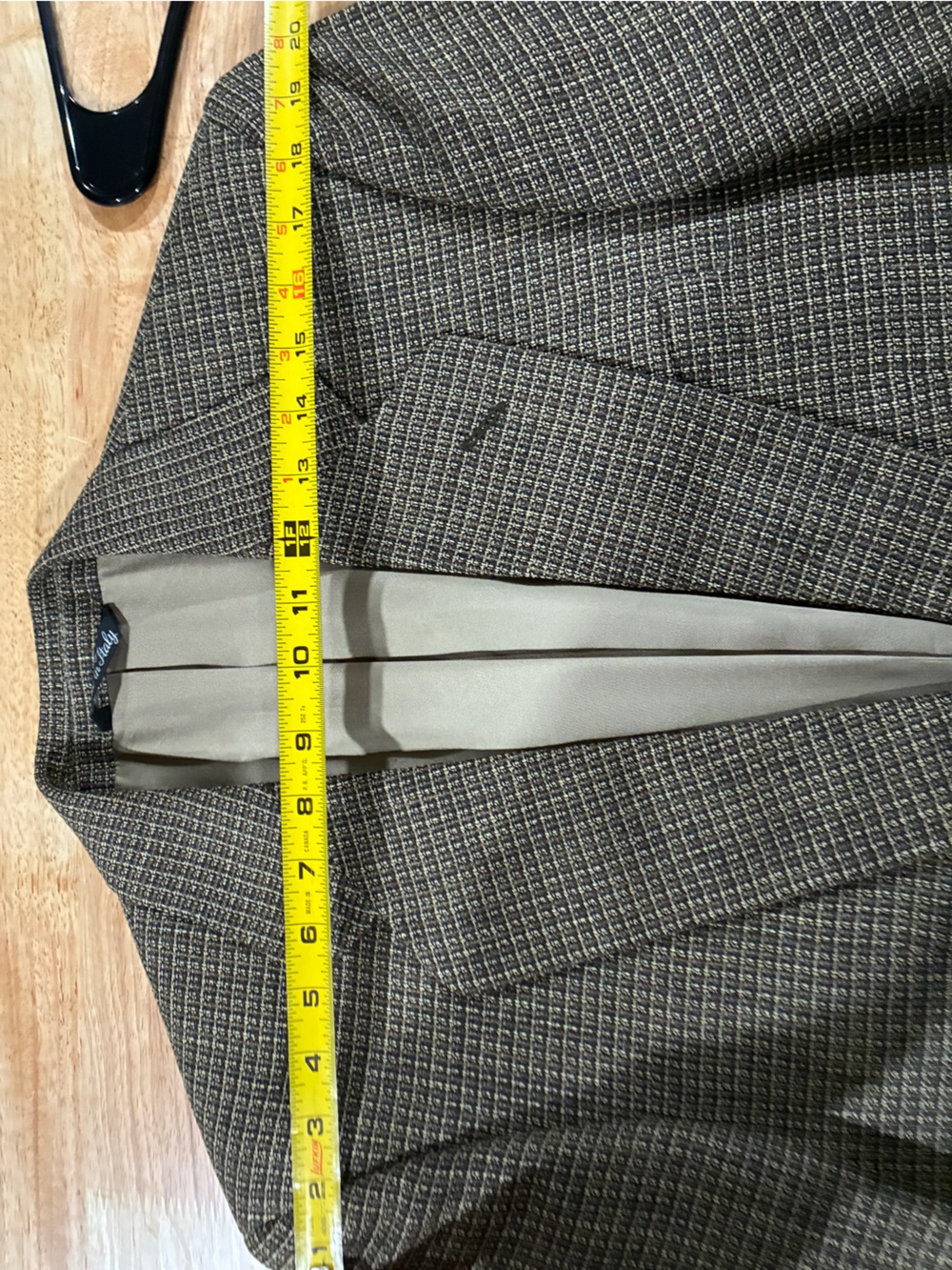 Vito Rufolo Italian Tan Checked Houndstooth Mens Blazer Sport Coat Jacket 38R